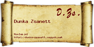 Dunka Zsanett névjegykártya
