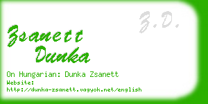 zsanett dunka business card